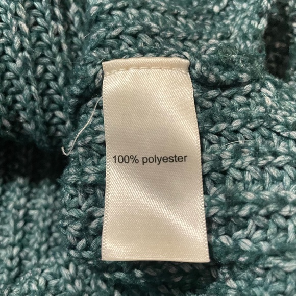 Maurices Mock Neck Tunic Sweater Pullover Teal Large - Picture 6 of 9